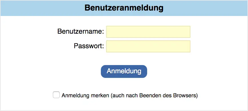 Datentransfer benutzeranmeldung